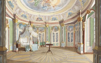 Schlafzimmer von König Pedro IV. von Portugal (Kaiser Dom Pedro I. von Brasilien), Palast von Queluz von Ferdinand le Feubure